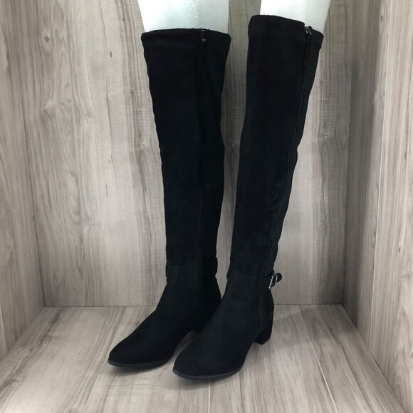 Angelina by de Blossom OTK Boots Women's Tiffany 8 Black Zip Over The Knee - Picture 3 of 10